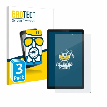 Parte frontale di una confezione del prodotto con il logo del marchio BROTECT. Accanto è raffigurato il dispositivo Lenovo Tab