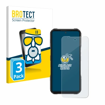 Parte frontale di una confezione del prodotto con il logo del marchio BROTECT. Accanto è raffigurato il dispositivo Doogee V20