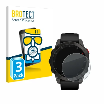 Parte frontale di una confezione del prodotto con il logo del marchio BROTECT. Accanto è raffigurato il dispositivo Garmin epi