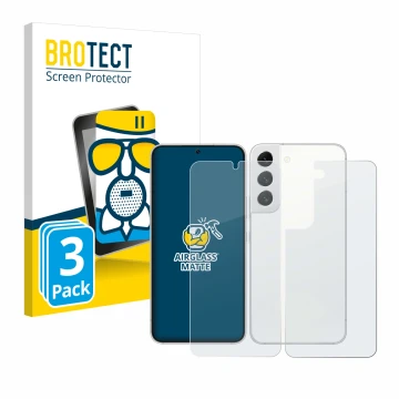 Parte frontale di una confezione del prodotto con il logo del marchio BROTECT. Accanto è raffigurato il dispositivo Samsung Ga