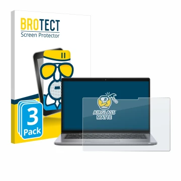 Parte frontale di una confezione del prodotto con il logo del marchio BROTECT. Accanto è raffigurato il dispositivo Dell Latit
