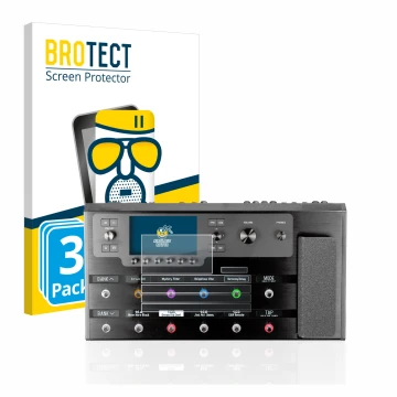 Parte frontale di una confezione del prodotto con il logo del marchio BROTECT. Accanto è raffigurato il dispositivo Line 6 Hel