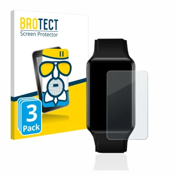 Parte frontale di una confezione del prodotto con il logo del marchio BROTECT. Accanto è raffigurato il dispositivo Oppo Watch