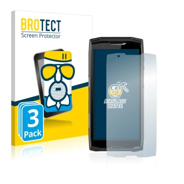 Parte frontale di una confezione del prodotto con il logo del marchio BROTECT. Accanto è raffigurato il dispositivo Crosscall 