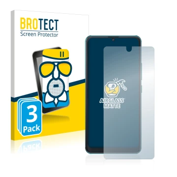 Parte frontale di una confezione del prodotto con il logo del marchio BROTECT. Accanto è raffigurato il dispositivo Cubot Note