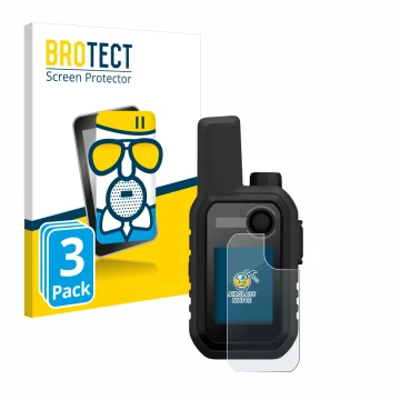 Parte frontale di una confezione del prodotto con il logo del marchio BROTECT. Accanto è raffigurato il dispositivo Garmin Alp