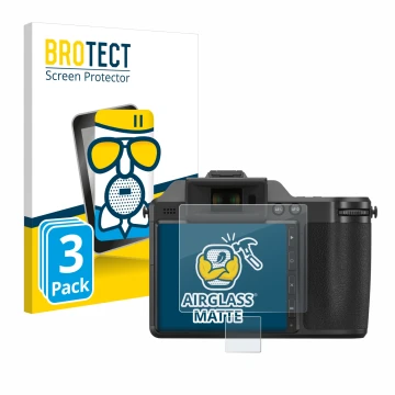 Parte frontale di una confezione del prodotto con il logo del marchio BROTECT. Accanto è raffigurato il dispositivo Hasselblad