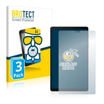 Parte frontale di una confezione del prodotto con il logo del marchio BROTECT. Accanto è raffigurato il dispositivo Samsung Ga