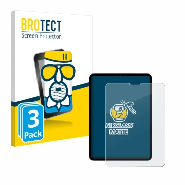 Parte frontale di una confezione del prodotto con il logo del marchio BROTECT. Accanto è raffigurato il dispositivo Apple iPad