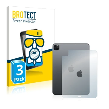 Parte frontale di una confezione del prodotto con il logo del marchio BROTECT. Accanto è raffigurato il dispositivo Apple iPad