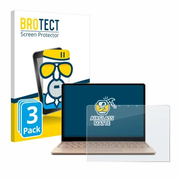 Parte frontale di una confezione del prodotto con il logo del marchio BROTECT. Accanto è raffigurato il dispositivo Microsoft 