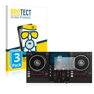 Parte frontale di una confezione del prodotto con il logo del marchio BROTECT. Accanto è raffigurato il dispositivo Numark Mix
