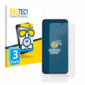 Parte frontale di una confezione del prodotto con il logo del marchio BROTECT. Accanto è raffigurato il dispositivo Samsung Ga