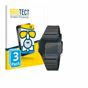 Parte frontale di una confezione del prodotto con il logo del marchio BROTECT. Accanto è raffigurato il dispositivo Casio F-10