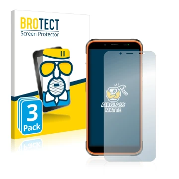 Parte frontale di una confezione del prodotto con il logo del marchio BROTECT. Accanto è raffigurato il dispositivo Ulefone Po