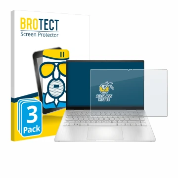 Parte frontale di una confezione del prodotto con il logo del marchio BROTECT. Accanto è raffigurato il dispositivo HP Pavilio