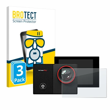 Parte frontale di una confezione del prodotto con il logo del marchio BROTECT. Accanto è raffigurato il dispositivo Akaso EK70