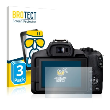 Parte frontale di una confezione del prodotto con il logo del marchio BROTECT. Accanto è raffigurato il dispositivo Canon EOS 