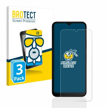 Parte frontale di una confezione del prodotto con il logo del marchio BROTECT. Accanto è raffigurato il dispositivo Nokia C32 