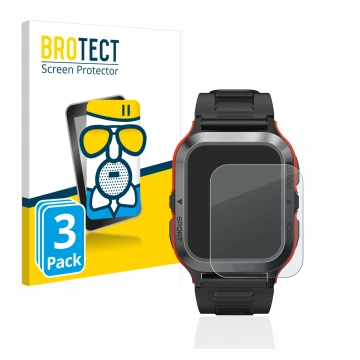 Parte frontale di una confezione del prodotto con il logo del marchio BROTECT. Accanto è raffigurato il dispositivo Kospet Tan