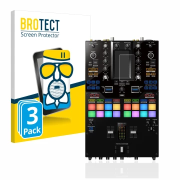 Parte frontale di una confezione del prodotto con il logo del marchio BROTECT. Accanto è raffigurato il dispositivo Pioneer DJ
