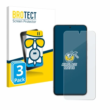 Parte frontale di una confezione del prodotto con il logo del marchio BROTECT. Accanto è raffigurato il dispositivo Samsung Ga