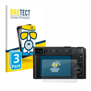 Parte frontale di una confezione del prodotto con il logo del marchio BROTECT. Accanto è raffigurato il dispositivo Panasonic 