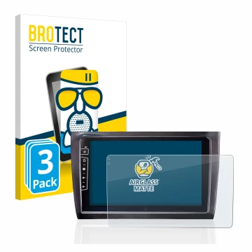 Parte frontale di una confezione del prodotto con il logo del marchio BROTECT. Accanto è raffigurato il dispositivo Dynavin D8