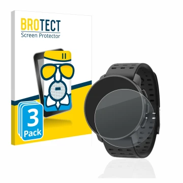 Parte frontale di una confezione del prodotto con il logo del marchio BROTECT. Accanto è raffigurato il dispositivo Suunto 9 P