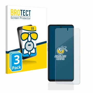 Parte frontale di una confezione del prodotto con il logo del marchio BROTECT. Accanto è raffigurato il dispositivo Oppo A98 5