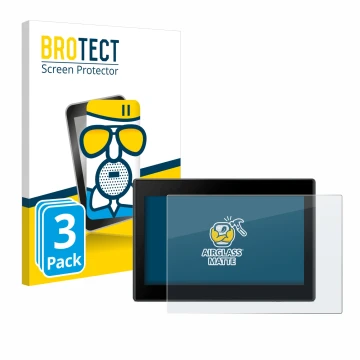 Parte frontale di una confezione del prodotto con il logo del marchio BROTECT. Accanto è raffigurato il dispositivo Garmin Dri