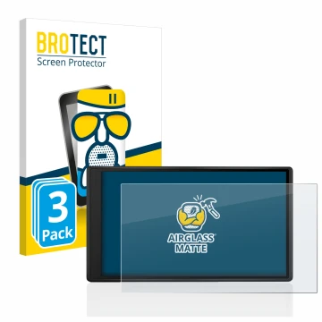 Parte frontale di una confezione del prodotto con il logo del marchio BROTECT. Accanto è raffigurato il dispositivo Garmin Dri