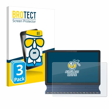 Parte frontale di una confezione del prodotto con il logo del marchio BROTECT. Accanto è raffigurato il dispositivo Lenovo Ide