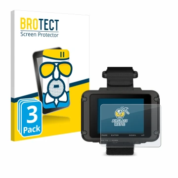 Parte frontale di una confezione del prodotto con il logo del marchio BROTECT. Accanto è raffigurato il dispositivo Garmin For