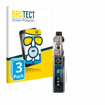 Parte frontale di una confezione del prodotto con il logo del marchio BROTECT. Accanto è raffigurato il dispositivo Voopoo Dra