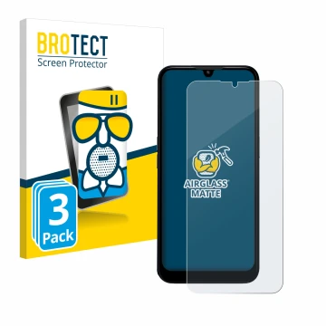 Parte frontale di una confezione del prodotto con il logo del marchio BROTECT. Accanto è raffigurato il dispositivo Doro 8200 