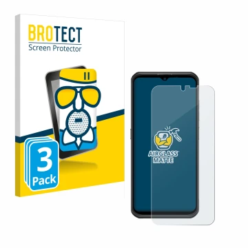 Parte frontale di una confezione del prodotto con il logo del marchio BROTECT. Accanto è raffigurato il dispositivo Ulefone Ar
