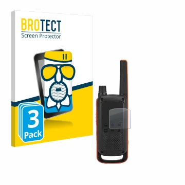 Parte frontale di una confezione del prodotto con il logo del marchio BROTECT. Accanto è raffigurato il dispositivo Motorola T