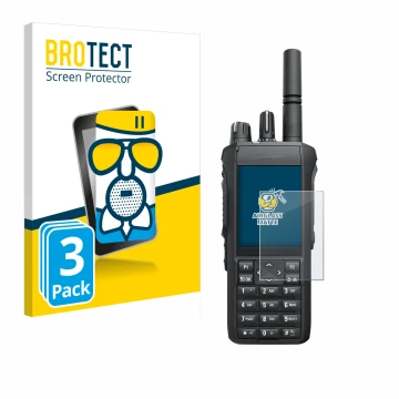 Parte frontale di una confezione del prodotto con il logo del marchio BROTECT. Accanto è raffigurato il dispositivo Motorola M
