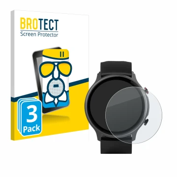 Parte frontale di una confezione del prodotto con il logo del marchio BROTECT. Accanto è raffigurato il dispositivo Hama Fit W