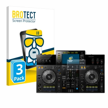 Parte frontale di una confezione del prodotto con il logo del marchio BROTECT. Accanto è raffigurato il dispositivo Pioneer XD