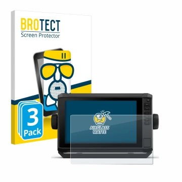 Parte frontale di una confezione del prodotto con il logo del marchio BROTECT. Accanto è raffigurato il dispositivo Garmin ECH