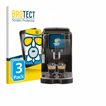 Parte frontale di una confezione del prodotto con il logo del marchio BROTECT. Accanto è raffigurato il dispositivo DeLonghi M