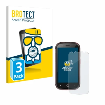 Parte frontale di una confezione del prodotto con il logo del marchio BROTECT. Accanto è raffigurato il dispositivo Unihertz J