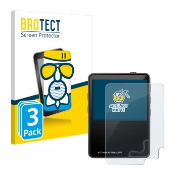 Parte frontale di una confezione del prodotto con il logo del marchio BROTECT. Accanto è raffigurato il dispositivo HifiWalker