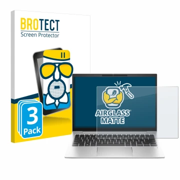 Parte frontale di una confezione del prodotto con il logo del marchio BROTECT. Accanto è raffigurato il dispositivo HP EliteBo
