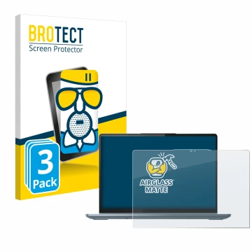 Parte frontale di una confezione del prodotto con il logo del marchio BROTECT. Accanto è raffigurato il dispositivo Lenovo Ide