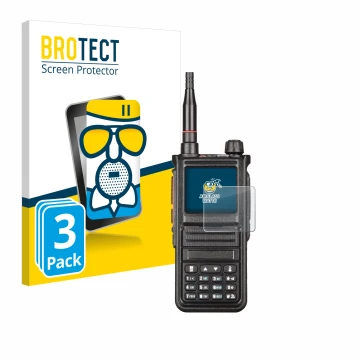 Parte frontale di una confezione del prodotto con il logo del marchio BROTECT. Accanto è raffigurato il dispositivo Radtel RT-