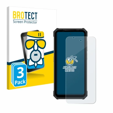 Parte frontale di una confezione del prodotto con il logo del marchio BROTECT. Accanto è raffigurato il dispositivo Ulefone Ar