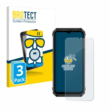 Parte frontale di una confezione del prodotto con il logo del marchio BROTECT. Accanto è raffigurato il dispositivo Ulefone Po